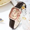 ZDR Womens Simple Light Luxury Fashion Small Square Temperament Belt Waterproof Quartz Watches Gifts