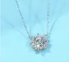 Pendant Necklaces Simple Female Wedding Collares Jewelry 925 Sterling Plata Snowflake Dazzling Micro Pave Zircon Necklace For Women Gift Choker YQ240124