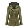 Women's Trench Coats Long Sleeve Hooded Middle Length Coat 2024 Spring Autumn Plus Size 3xl Women Solid Casual Windbreaker Outdoor Raincoat