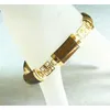 Bracciale rigido in giada naturale, agata, pietra preziosa turchese, braccialetto a maglie portafortuna, placcato in argento/oro