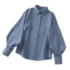 Damesblouses Dames shirt met lange mouwen Blouse Street chic Casual met lantaarnmouwen Enkele rij knopen Ontwerp voor A