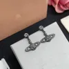 Pendientes de perlas para mujer, pendientes Viviane de lujo, joyería de diseñador de moda, pendientes dorados, pendientes de Metal, joyería Westwood para mujer 367