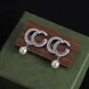 Fashion Pearl gift earrings designer for women luxury ladies earrings designer jewelry with gift box free postage with steel seal.