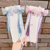 2 pz/set Pizzo Perla Bambini Lungo Arco Del Nastro Clip di Capelli Accessori Moda Arco Dei Capelli Forcella per le Donne Ragazze Clip di Capelli Arco Clip Superiore