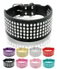 Rhinestone Leather Dog Collars Bling Diamante Crystal Studded Dogs Pet Collar 2inch Wide for Medium Lare Dogs Pitbull Boxer X08136512