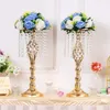 Tall Crystal Candle Flower Holder Centerpiece Candle Holder Road blommor för bröllop matbord festdekor