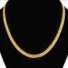 Punk Flat Snake Link Chain Set Mannelijke 14k Geel Gouden Ketting Armband Set Voor Mannen Vintage Sieraden Sets