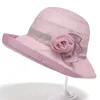 Chapeau seau en Organza pour femmes, casquette de plage à large bord, bassin de fleurs en maille, casquette de vacances fine et respirante, nouvelle collection