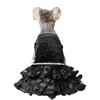 Vêtements pour chiens chiens Patchwork à la mode strass perle maille sans manches robe de mariée pour animaux de compagnie col montant vêtements robes de princesse