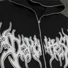 Herrtröjor tröjor gotiska grafiska tryckjackor kvinnor y2k zip up hoodies streetwear tröjor hip hop tops löst harajuku casual rockar t240124