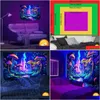 Tapices Misteriosas Plantas Forestales De Hongos Tapiz Fluorescente Halloween Polyster Uv Blacklight Colgante De Pared Para Sala De Estar Hogar Dh6Cn