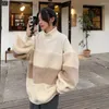 Felpa con cappuccio da donna felpa stile coreano autunno inverno Harajuku patchwork pullover oversize donna Mujer Ropa dolcevita top allentato casual