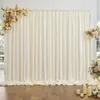 1.6x2 m ivoire en mousseline de soie fond de mariage Tulle fond cristal tissu Transparent pays mariage fête d'anniversaire décoration 240124