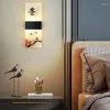 Wandlamp Japanse Acryl Schaduw Led Nachtkastje Woonkamer Gang Gangpad Moderne Chinese Vierkante Verlichting Home Decor