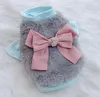 Dog Apparel Dogs And Cats Dress Vest Faux Fur&Bow Design Pet Puppy Coat Jacket Winter Clothing Outfit