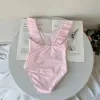 Summer Girls Cartoon Bear Swimsuit Brand قطعة واحدة بيكيني الأطفال الصغار بدلات الاستحمام طفلة