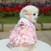 Ropa para perros Flores bordadas Ropa Fiesta de mascotas Boda Incluso Vestido Elegancia Linda Falda de verano Princesa para disfraz de gato pequeño