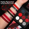 Black Red Eyeshadow Palette Goth Clown Halloween Makeup White Silver Glitter Metallic Red Black Eyeshadow Palette Joker Zombie 240122