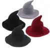 Świąteczny nowoczesny Halloween Witch Hat Woolen Festival Party Women Lady Cosplay Modna owca wełna świąteczna ciepła kapelusz zima sn