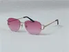 빈티지 선글라스 피카 데리 프레임리스 안경 라운드 프레임 레트로 아방가르드 디자인 UV400 라이트 컬러 장식 안경 0102