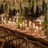 Szklane świece świeczniki na ślubne centrum stołowe stander eleganckie centralne elementy domowe akcesoria do wystroju ślubnego