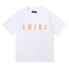 American Trendy Brand Hot Edition AM High Street Lettre Imprimer Lâche Brouillard Petit Décolleté Simple Coton T-shirt à manches courtes pour hommes Pull Femme Designer