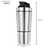 Bouteilles d'eau Cages Nouvelle tasse en acier inoxydable mélangeur sous vide boisson extérieure bouilloire détachable double couche protéine de lactosérum en poudre sport Shaker bouteille d'eau L240124