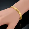 Set di catene a maglie a serpente piatto punk da uomo Set di bracciali con collana in oro giallo 14k per uomo Set di gioielli vintage