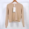 NEUE LU-07 Yoga Tragen Perfekt Übergroßen Herbst frauen Sweatshirt Sport Rundhals Langarm Casual Lose