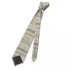 Papillon Cravatta da uomo a zigzag mimetica personalizzata Cravatta da ufficio classica in seta geometrica bohémien