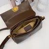 Factory wholesale women handbag 2 colors simple retro leather handbag flip gold buckle crossbody bag Joker solid color leather backpack 21004#