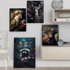 Peintures Lion Rose Flamant Paon Hibou Oiseau Affiches Impressions Salon Maison Plante Tropicale Fleur Animaux Toile Peinture Mur Art Décor