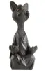 Grillige zwarte Boeddha kat beeldje meditatie yoga collectible gelukkig decor kunst sculpturen tuinbeelden home decoraties5815394