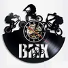 Zegary ścienne Styl BMX Bike Sports Decor Home Rower Motocross Ponownie zaprojektowany rekord młodych rowerzystów rowerzyści prezent upuszczenie dostawy Garde DHD9V