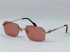 New Retro Square Lens Sunglasses 0284 Frameless Lock Buckle Legs Fashion و Design Simple UV400