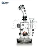 8 Inches Glass Bong Hookahs Dab Rig Ball Perc Bong American Color Glass Water Pipe with 14mm Bowl Smoking Accessories Bent Neck Rig Hot Sale