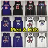 Zszyty Vince Carter retro koszulki do koszykówki Tracy 1 McGrady 1998-99 Raptorses Mesh Hardwoods T-Mac Classics Men Młodzież Dzieci Purple Vintage Jersey Doross Dzieci