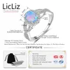 Ringen LicLiz 925 Sterling Zilver Infinity Ring CZ Zirkoon Pave Eternity Band Vrouwen Sieraden Ovaal Blue Fire Opal Ring Wedding Band LR0507