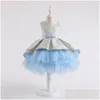 Auf Lager Blumenmädchenkleider Winter Baby Infantil Spitze Prinzessin Tutu Kleid Kinder für Mädchen Retro Stickerei Party Geburtstag Weihnachten Dheoh