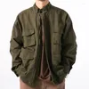 Giacche da caccia Giacca da pilota americana multitasche da uomo Cappotto da baseball oversize ampio vintage Primavera Autunno Cargo Top da uomo