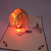 Kerst 3D Pop Up Wenskaarten LED Licht Muziekkaart Met Envelop Ansichtkaarten Voor Kerstcadeau Decoratie 240122