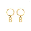 Boucles d'oreilles tendance lettre B pour femmes, Simple, couleur or, acier inoxydable, bijoux pour hommes, Pendientes Aretes Para Mujeres, 2024