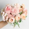 Faux Floral Greenery 32 cm Rose Silk Peony Artificial Flower Bukiet 9 głów i 4 pąki