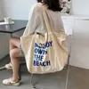 Large Canvas Bag Women Shoulder Handbag Female Letters Reusable Shopping Ladies Grocery Designer Tote Eco Friendly Bolsas 240118