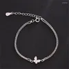 Bracelets de charme S925 Argent Plaqué Cristal Papillon BraceletBangle Pour Les Femmes Élégantes Fête De Mariage Bijoux Cadeau Sl314