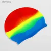 Włapki pływające gradientowy kolor silikon dorosła wodoodporna czapka sucha włosy pływanie dla mężczyzn kobiety chronią akcesoria do czapki l240127