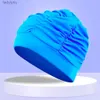 Swimming caps Swimming Caps Men Women Swimming Cap Long Hair Sports Swimming Pool Hat Waterproof Soft Drape Elastic Swimming CapL240125