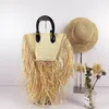 HBP Straw Tassel Bag Fashion Rattan Weave Ladies Handväska berömd designer Handgjorda axel Messenger väskor Summer Beach Purse Tote304R