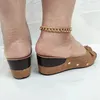 Slippers Rimocy Summer Platform Rivet Women 2024 Fashion Buckle Wedges Sandals Woman Plus Size Thick Bottom Beach Flip Flops