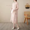 Vêtements ethniques 2024 Chinois amélioré Qipao Robe élégante Vintage Cheongsam National Fleur Imprimer A-ligne Traditionnelle Folk Lâche